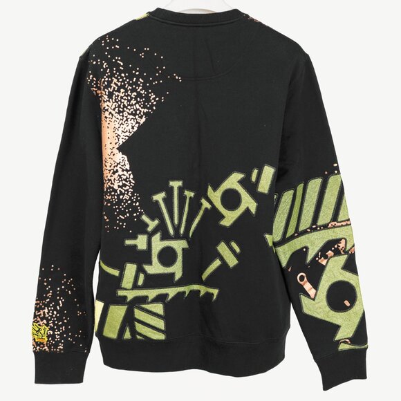 Kenzo Black & Green Gear-Patch Cotton Sweatshirt - Picture 2 of 10